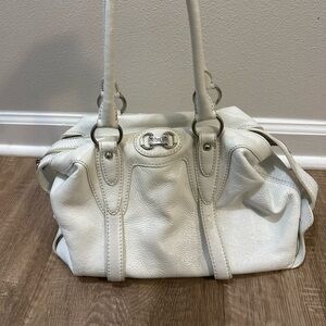 Michael Kors white patent leather shoulder bag